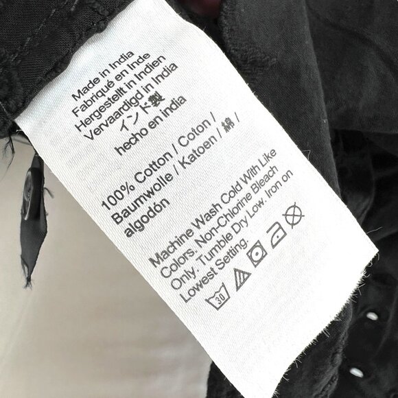 Madewell Embroidered Shirred Short Sleeve Cotton Blouse Black Size XS NWT - Picture 8 of 9